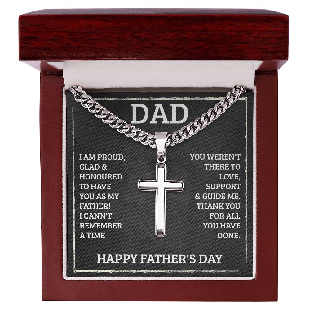 Personalized Steel Cross Necklace  for Father's Day