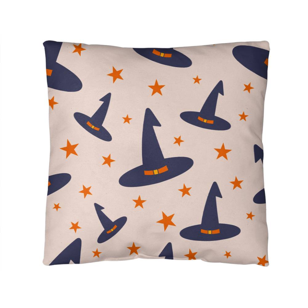 Halloween Hats Blue Pillow