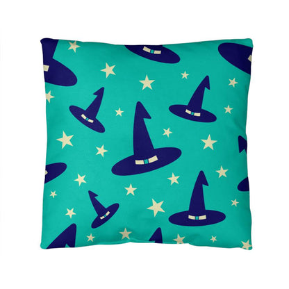 Halloween Hat Green Pillow