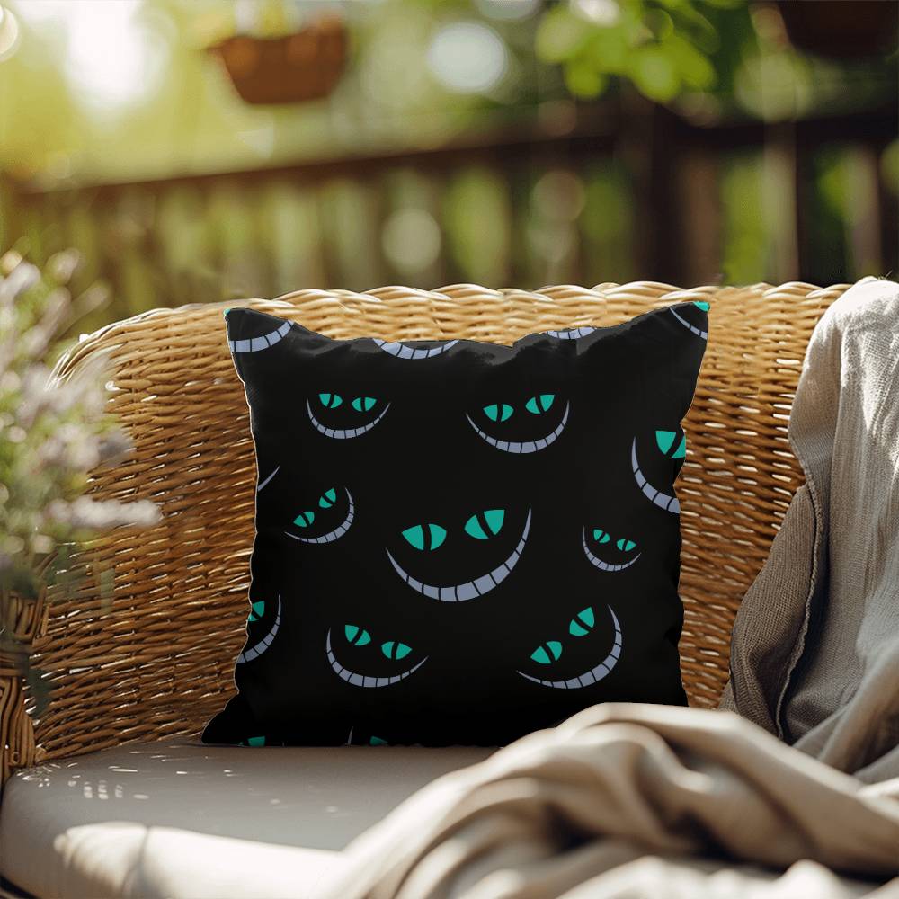 Halloween Pumpkin blue smile in Dark Pillow