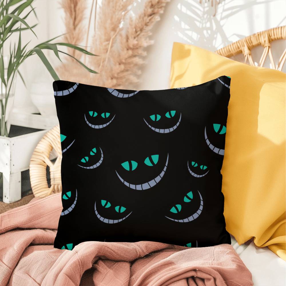 Halloween Pumpkin blue smile in Dark Pillow