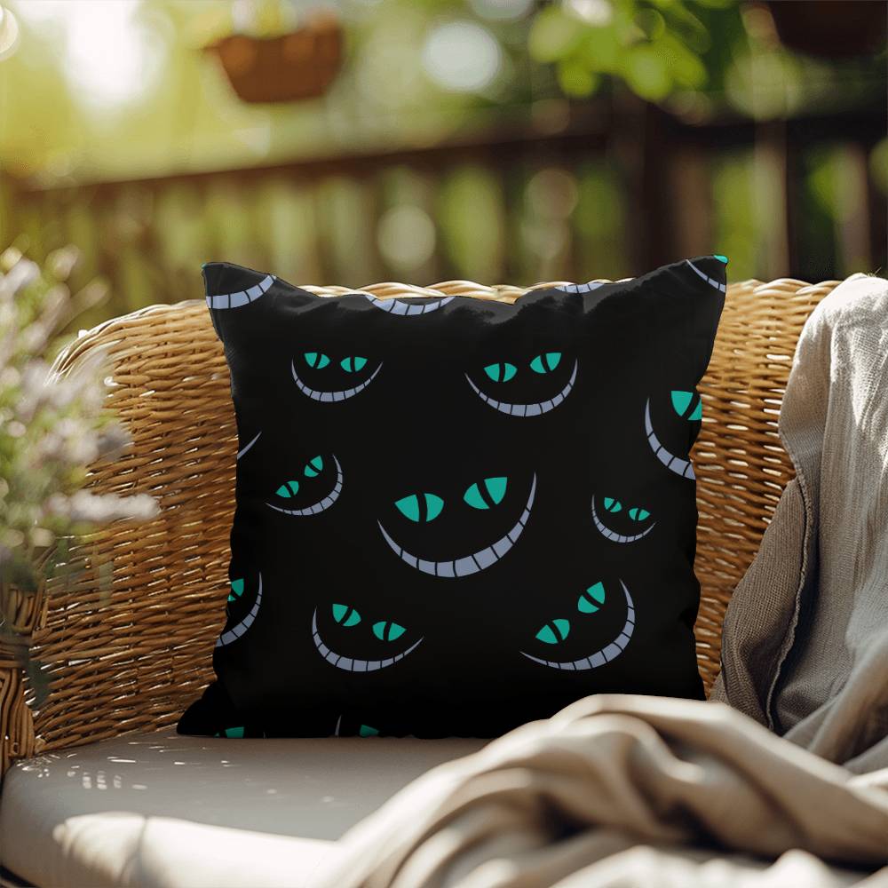 Halloween Pumpkin blue smile in Dark Pillow