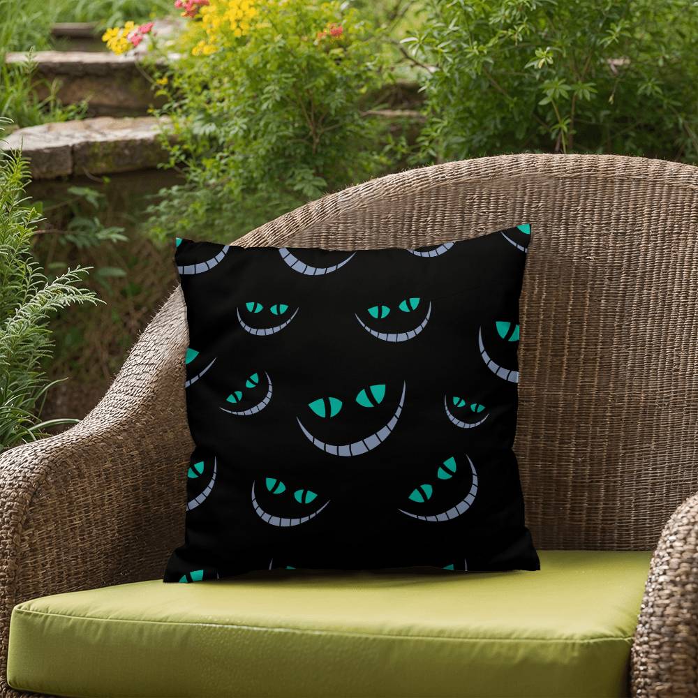 Halloween Pumpkin blue smile in Dark Pillow