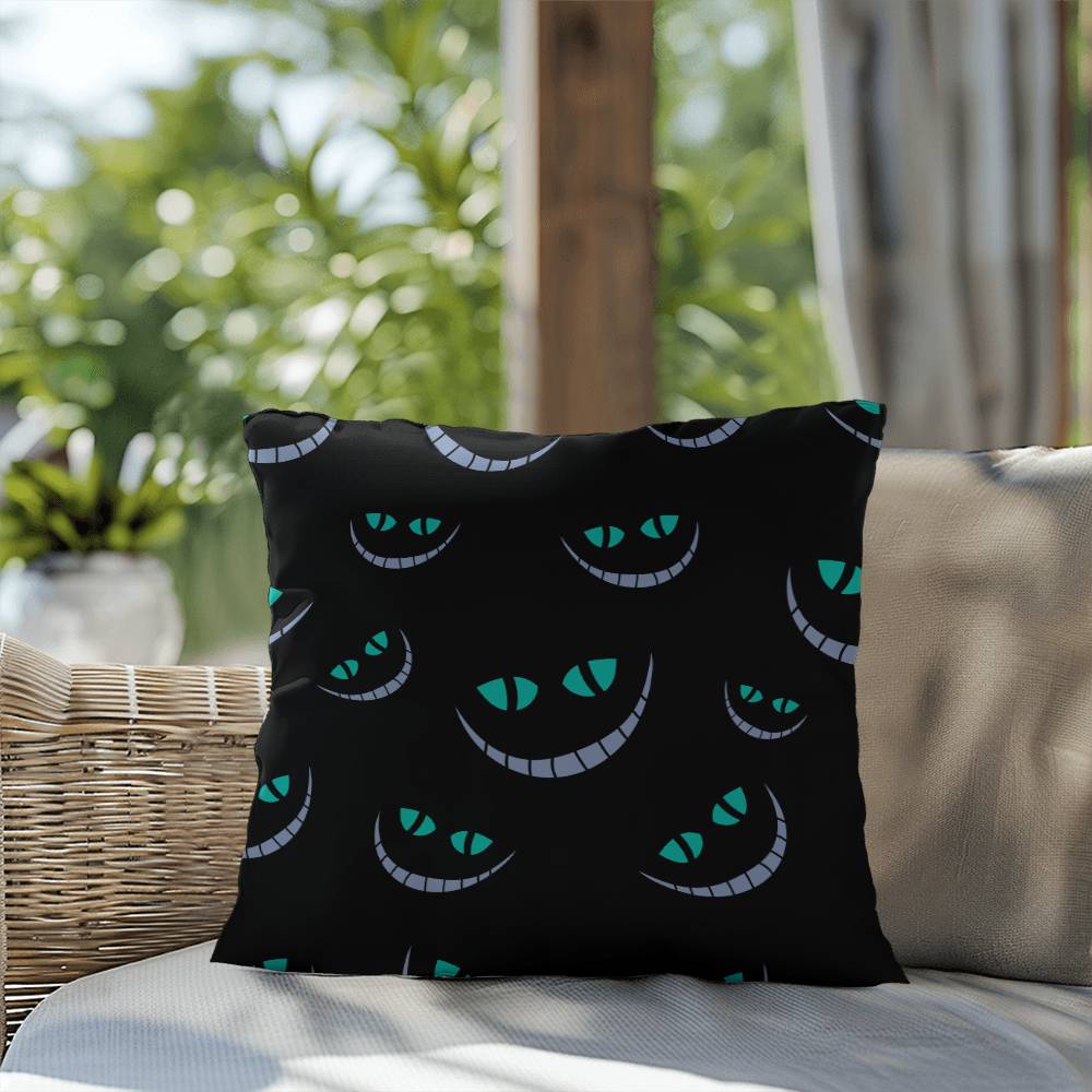 Halloween Pumpkin blue smile in Dark Pillow