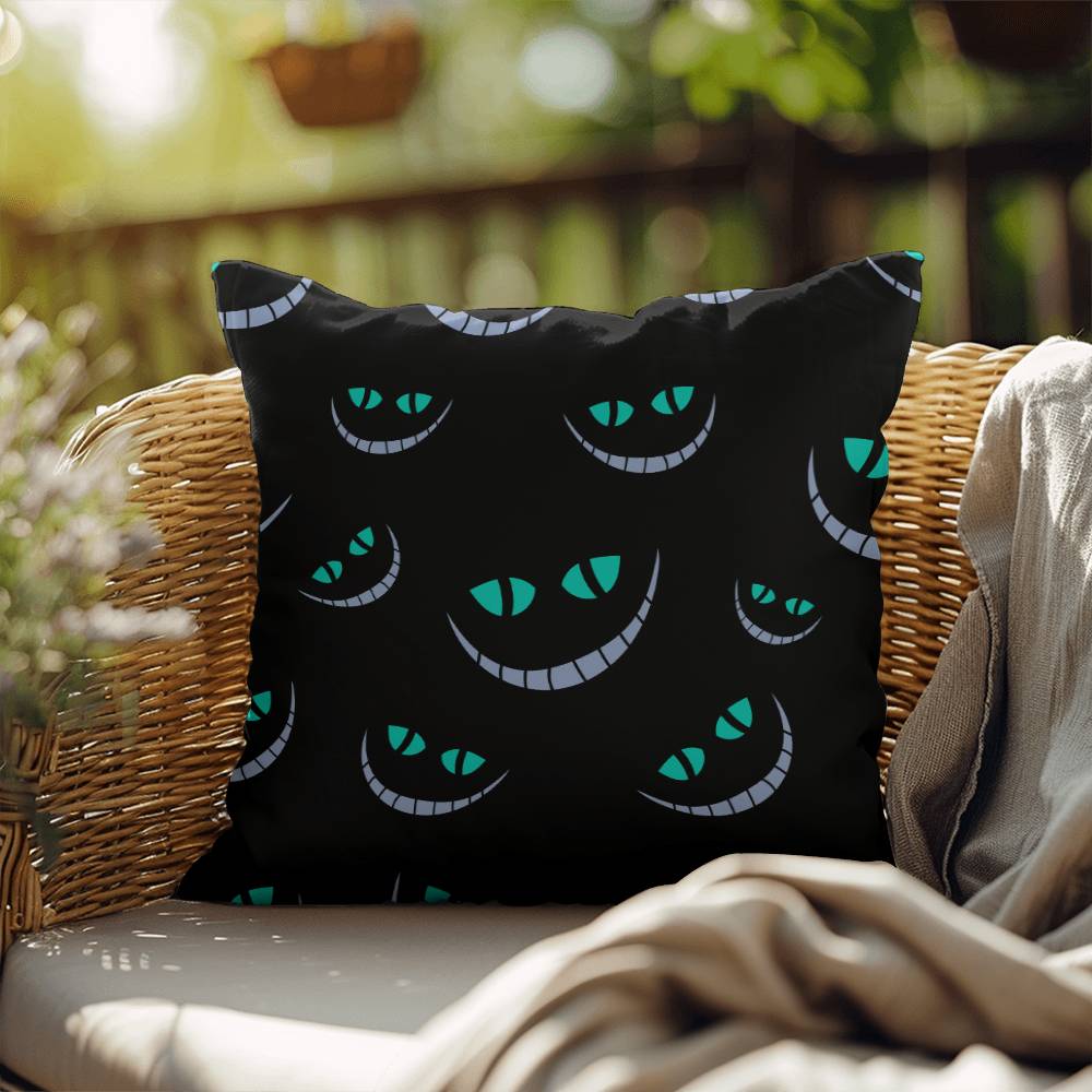 Halloween Pumpkin blue smile in Dark Pillow