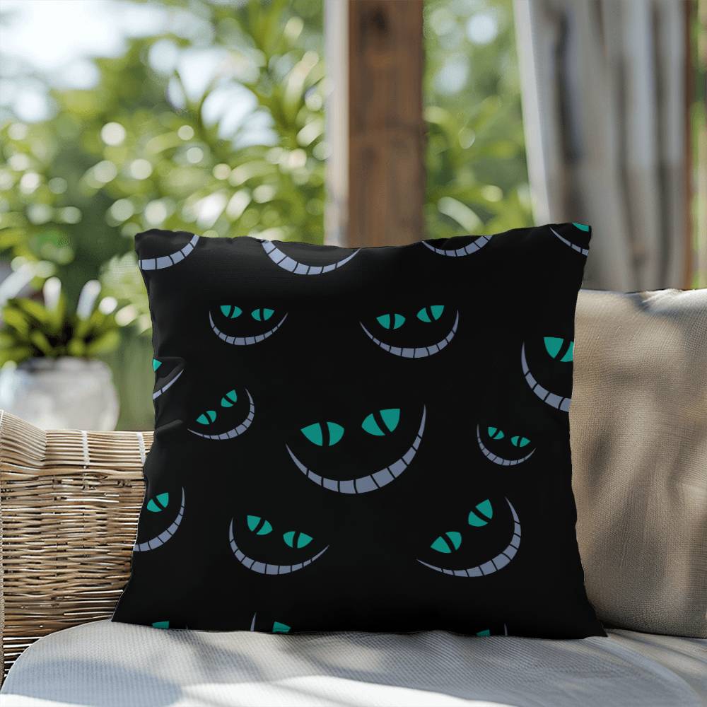 Halloween Pumpkin blue smile in Dark Pillow