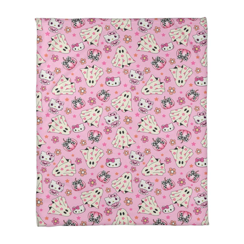 Coral Fleece Hello Kitty Pink Halloween Blanket