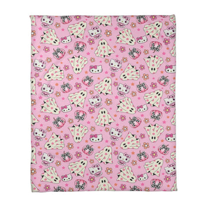 Coral Fleece Hello Kitty Pink Halloween Blanket