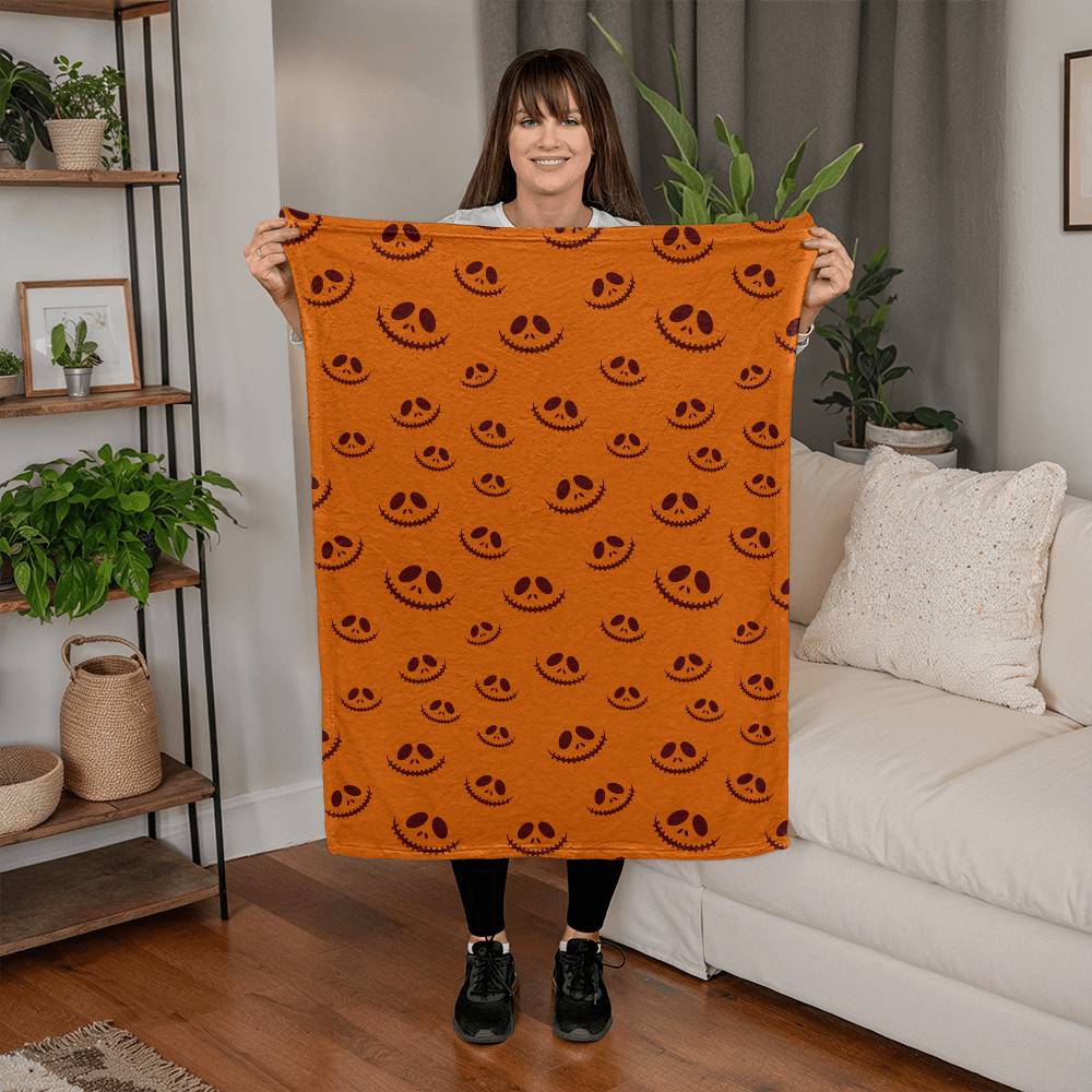 Coral Fleece Halloween Face Blanket