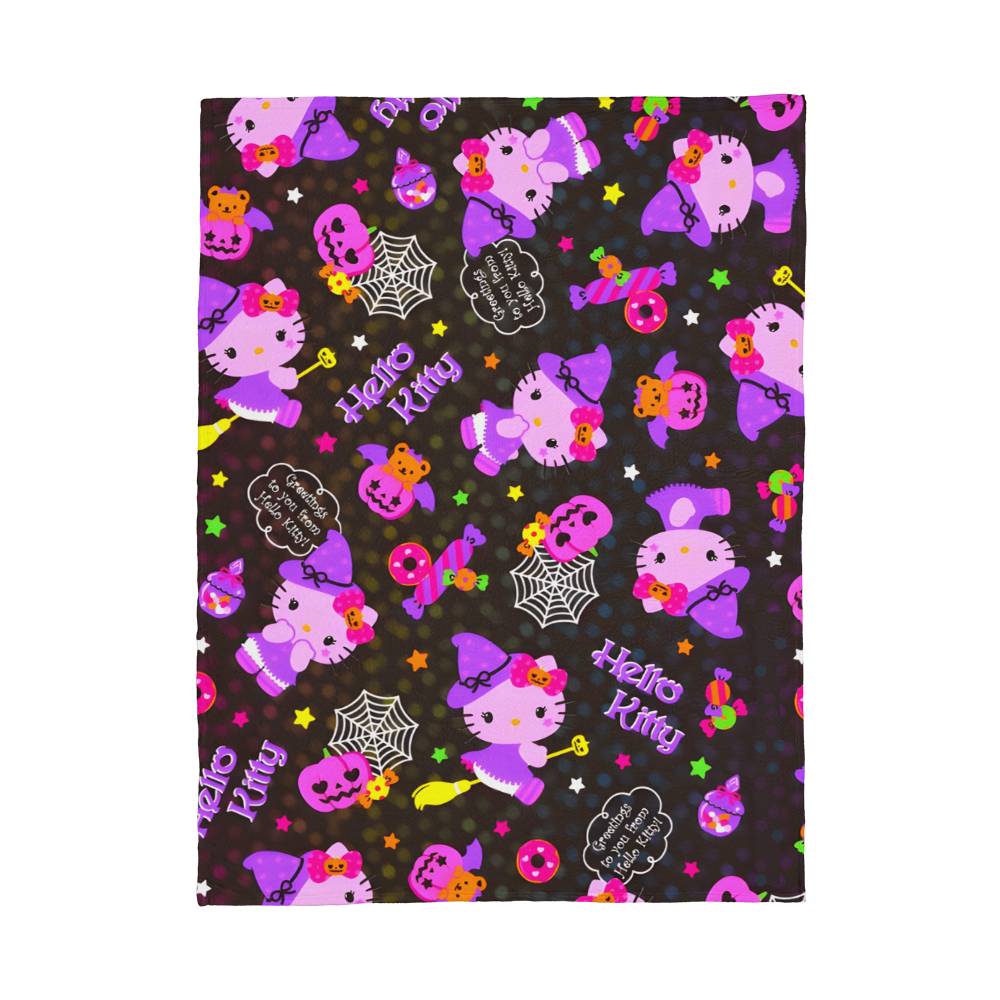 Coral Fleece Hello Kitty Halloween Dark Blanket