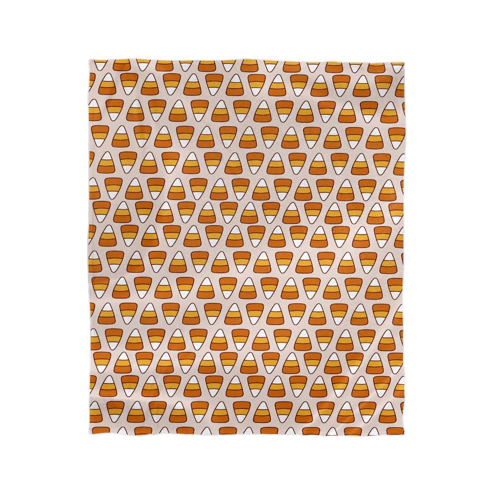 Mink Touch Fleece Blanket Halloween Orange Candies