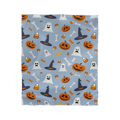 Mink Touch Fleece Blanket Halloween Blue Party