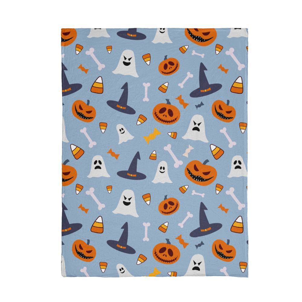 Mink Touch Fleece Blanket Halloween Blue Party