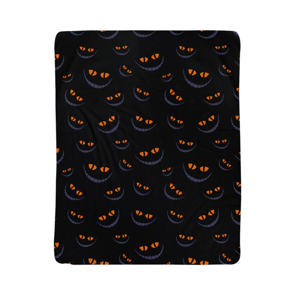 Sherpa Fleece Halloween Dark Smile Blanket