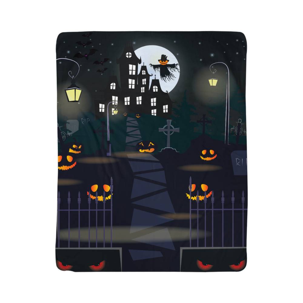 Sherpa Fleece Blanket Halloween Night