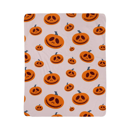 Sherpa Fleece Blanket Halloween Pink pumpkin