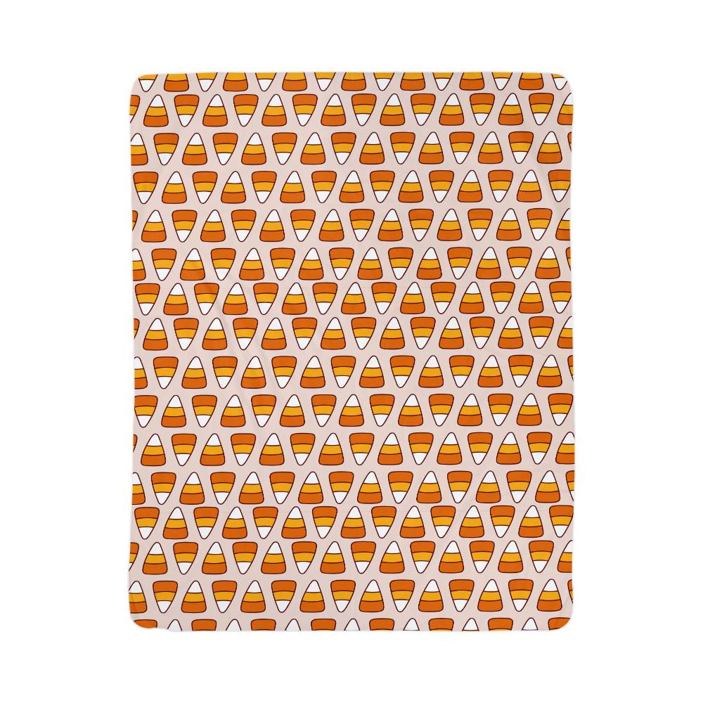 Sherpa Fleece Blanket Halloween Orange Candies