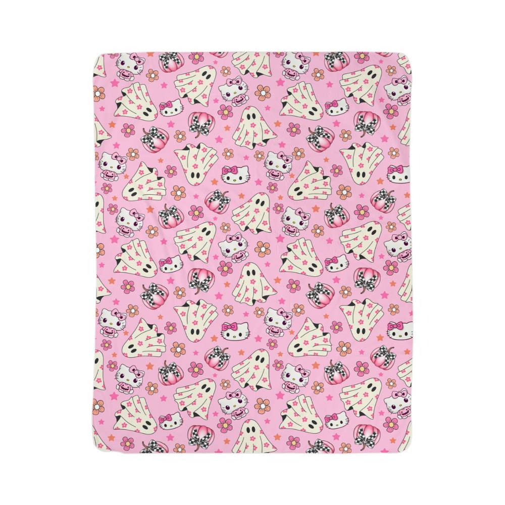 Sherpa Fleece Hello Kitty Pink Halloween Blanket