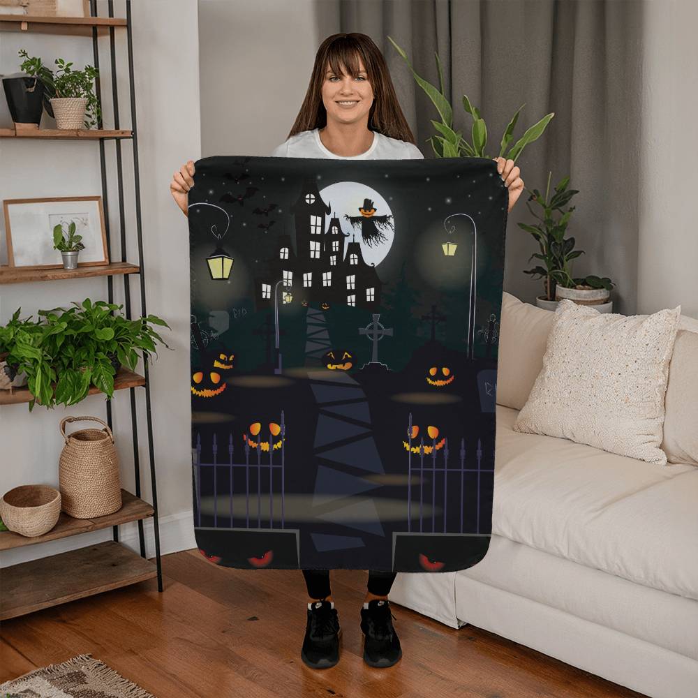 Sherpa Fleece Blanket Halloween Night