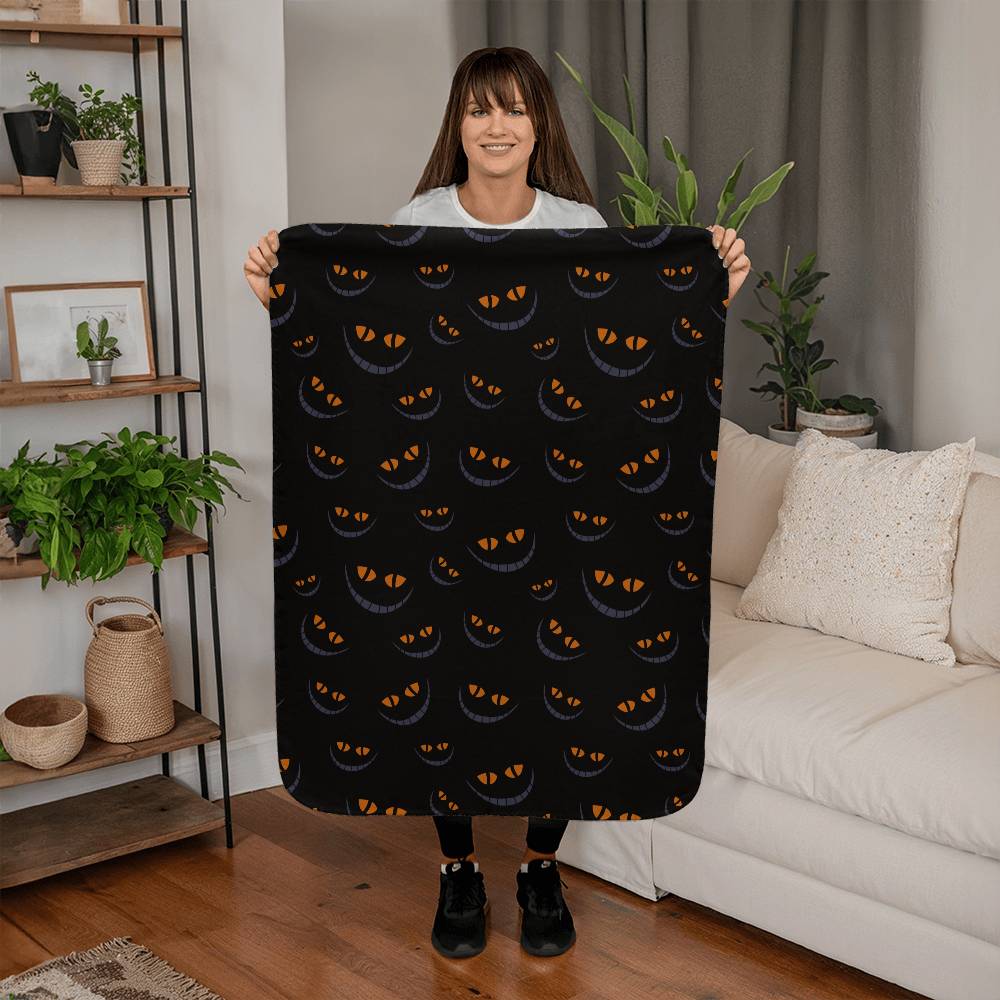 Sherpa Fleece Halloween Dark Smile Blanket