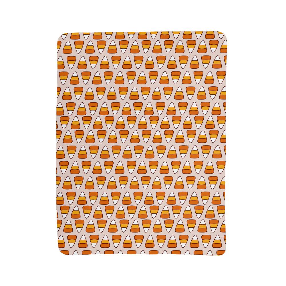 Sherpa Fleece Blanket Halloween Orange Candies