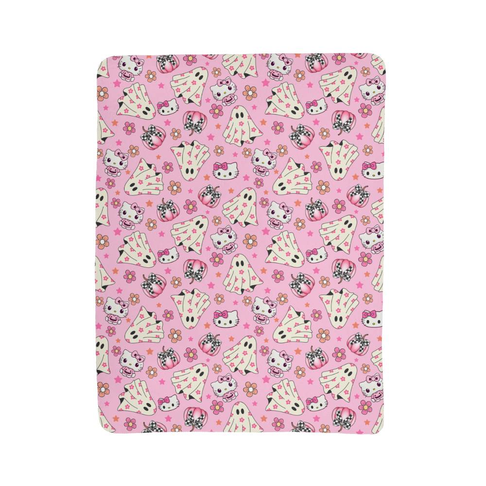 Sherpa Fleece Hello Kitty Pink Halloween Blanket