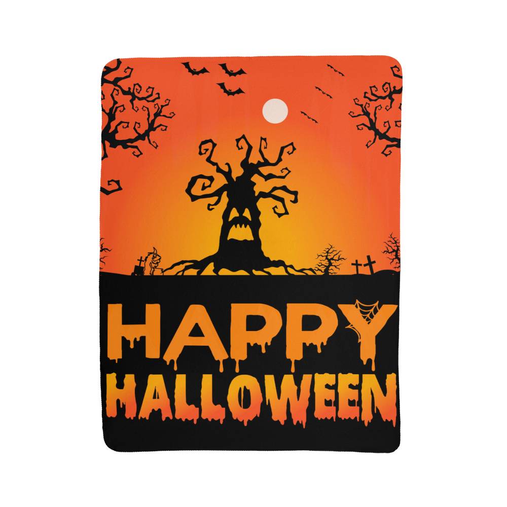 Sherpa Fleece Blanket Happy Halloween