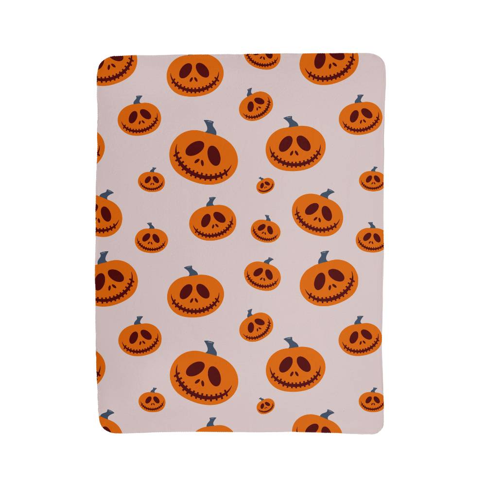 Sherpa Fleece Blanket Halloween Pink pumpkin